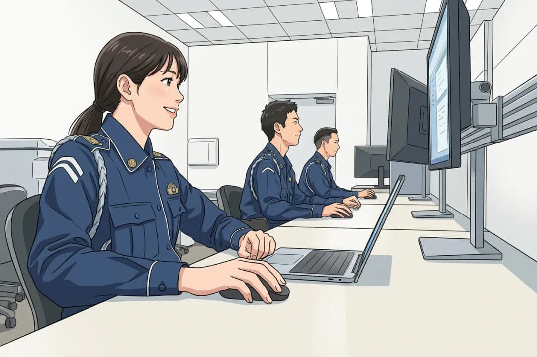 事務作業(メールチェック等)の様子